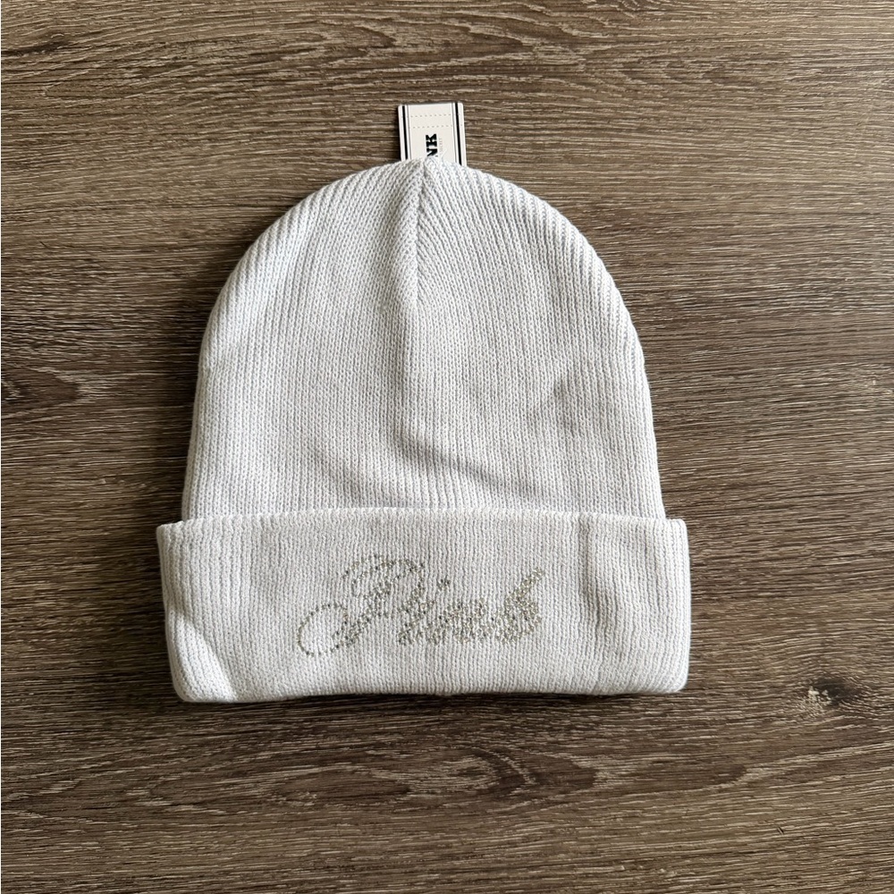 PINK Victoria's Secret Soft White Knit Hat